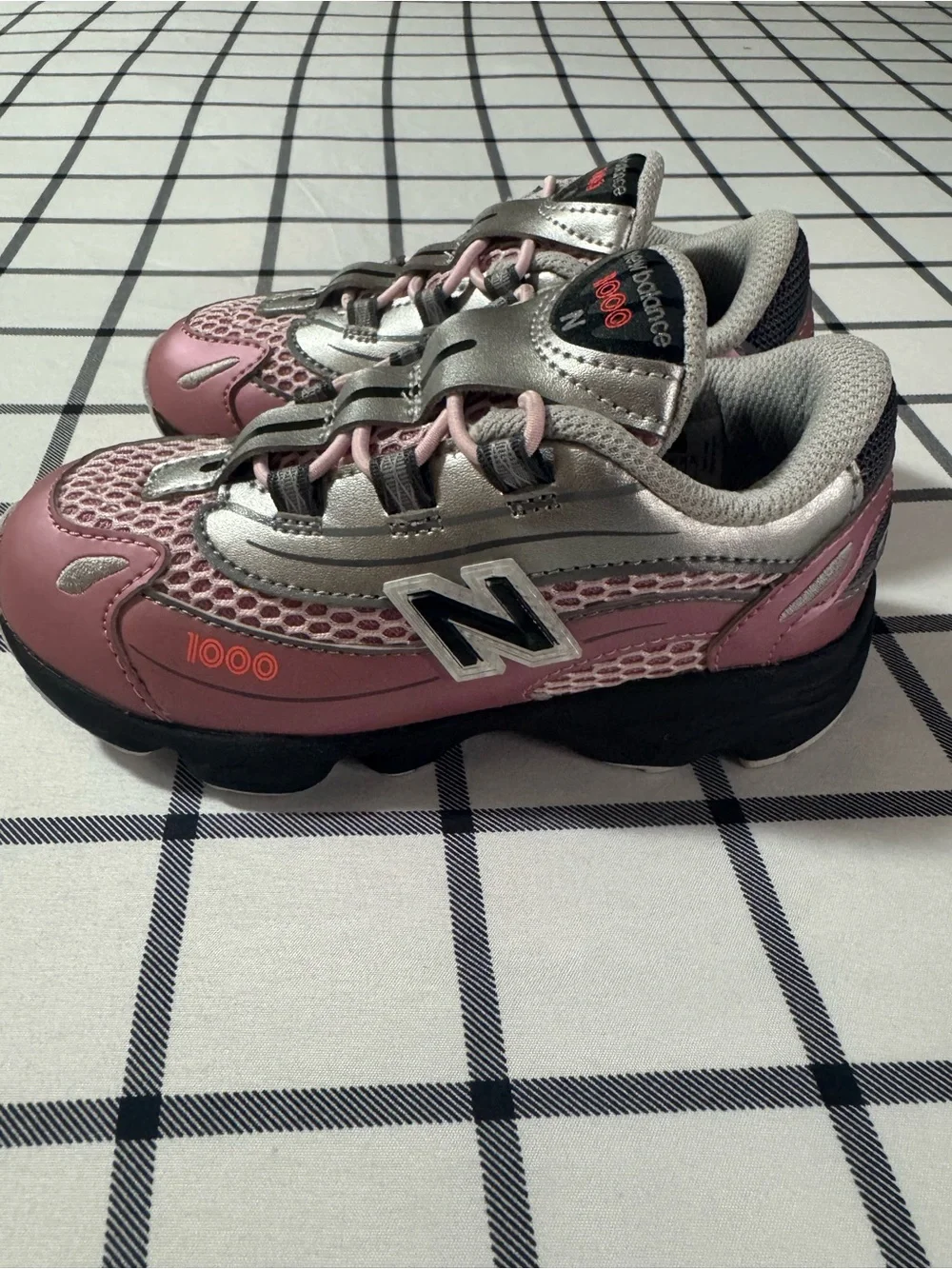 New Balance Kids Pink and Silver 1000 Sneakers